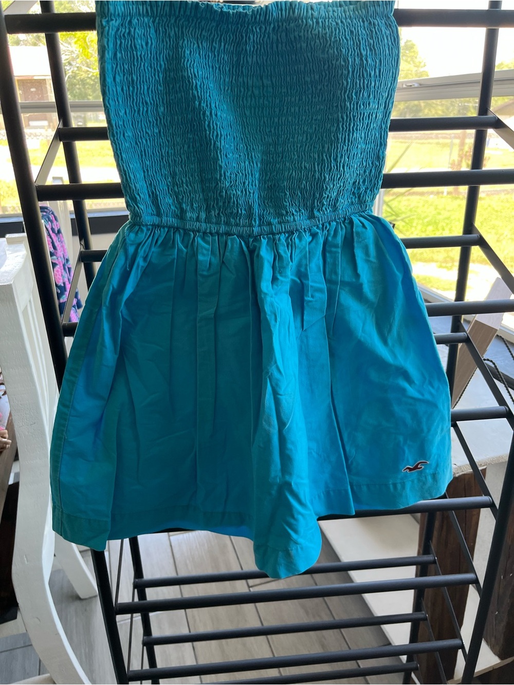 Hollister Girls' Teal Strapless Smocked Sundress
